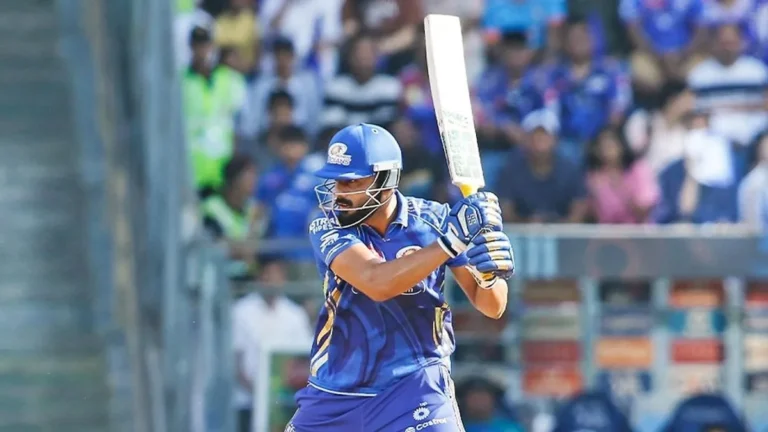 Naman Dhir biography: Naman Dhir batting for Mumbai Indians