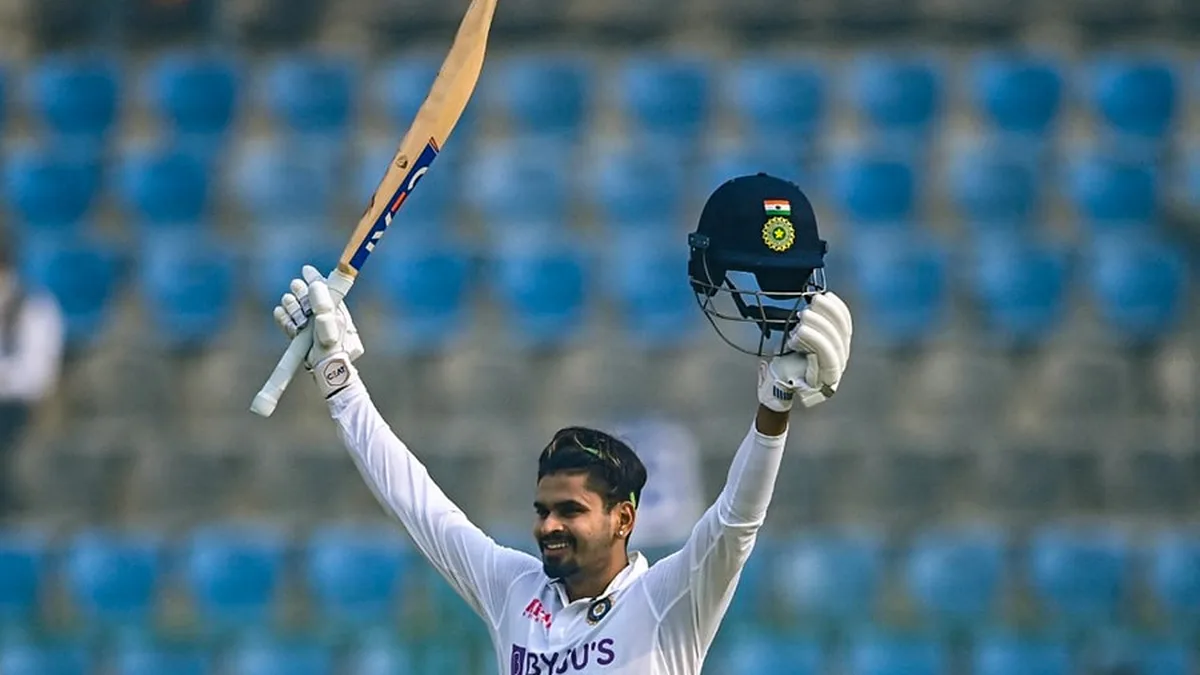 Shreyas Iyer biography: Shreyas Iyer celebrating his Test debut century