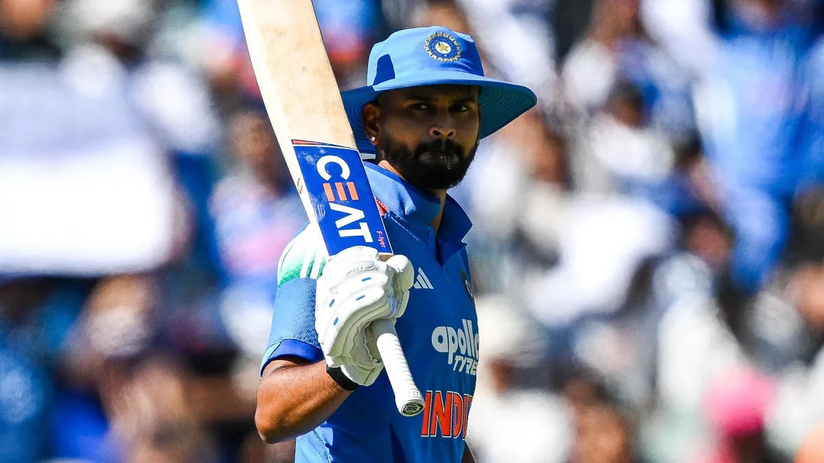 Shreyas Iyer biography: Shreyas Iyer batting for India in a T20I