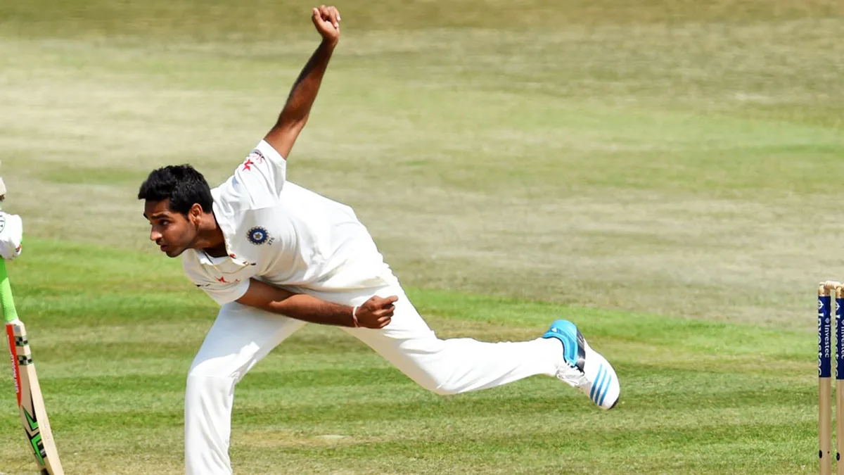 bhuvneshwar kumar biography: Bhuvneshwar Kumar bowling in Test whites